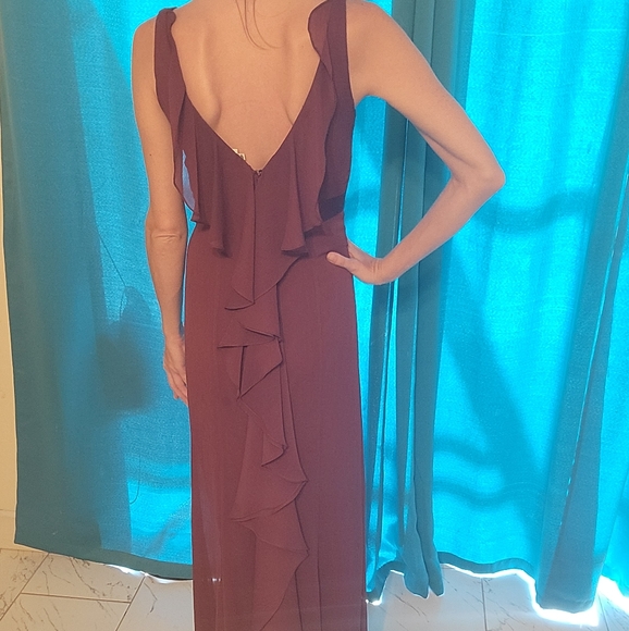 David's Bridal Red Wine Formal Long Gown Size 2 - Picture 16 of 16